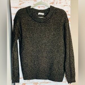 A.L.C. Charcoal Alpaca Black Sweater with gold lurex.
